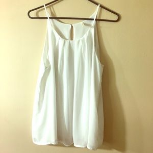 Sheer Spaghetti Strap Pleated Top